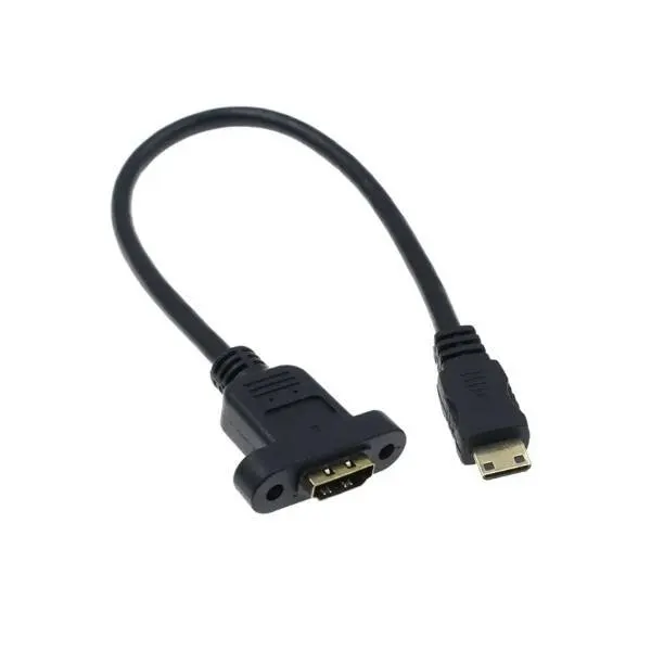 Panel Montajlı Mini HDMI to HDMI Uzatma Kablosu - 30cm