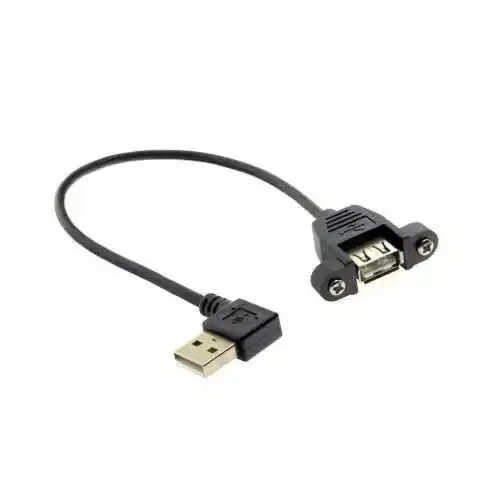 Panel Montajlı USB A Uzatma Kablosu-90°-30cm