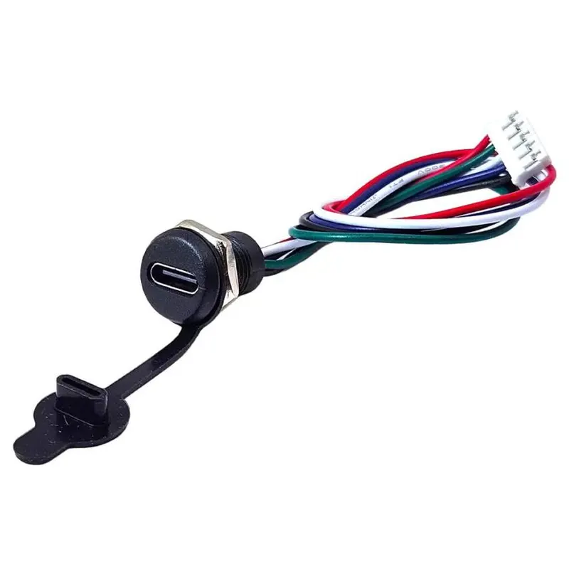 Pano Tip TYPE C USB Dişi 5P Şarj + Data Uzatma Kablosu