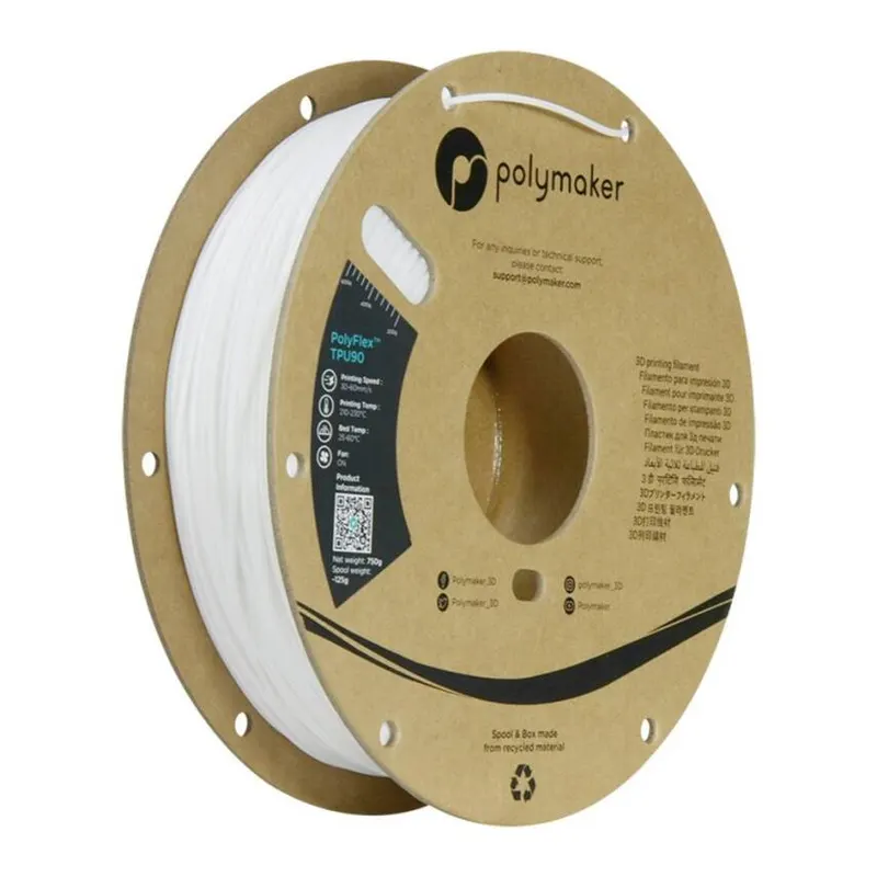 Polymaker PolyFlex TPU90 Filament Beyaz