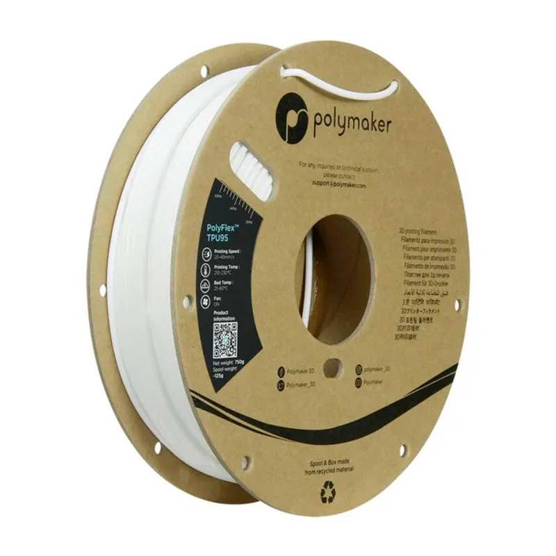 Polymaker PolyFlex TPU95 Filament Beyaz - 2.85mm
