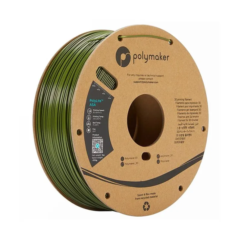 Polymaker PolyLite ASA Filament Askeri Yeşil
