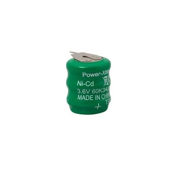 Power-Xtra 3.6V Ni-Cd 60mAh Şarjlı Buton Pil - 3 Pinli