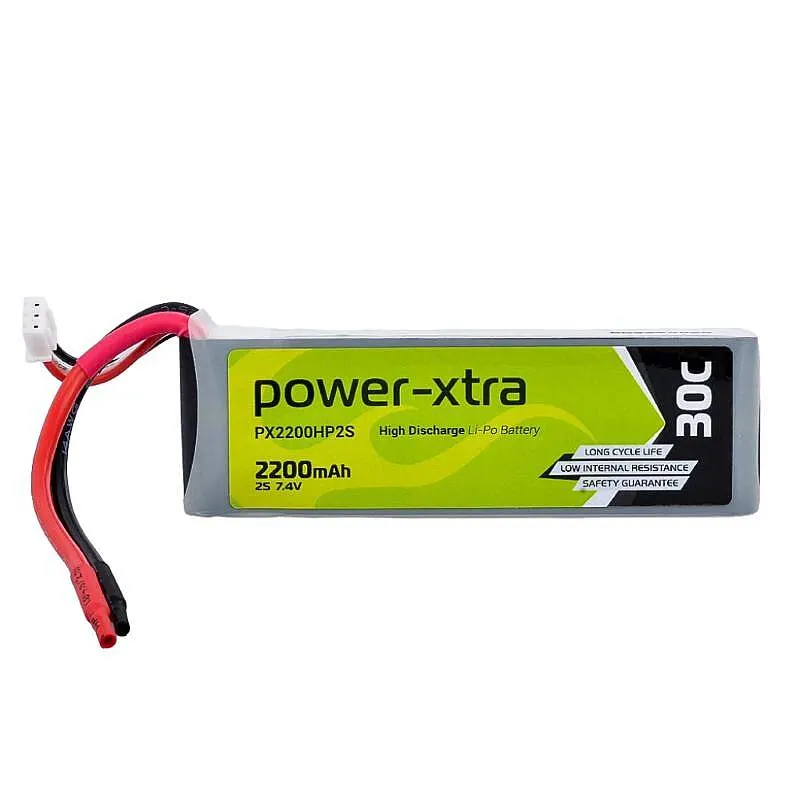 Power-Xtra PX2200HPS2 - 2S1P - 7.4V 2200 mAh Li-Polymer Pil - 30C