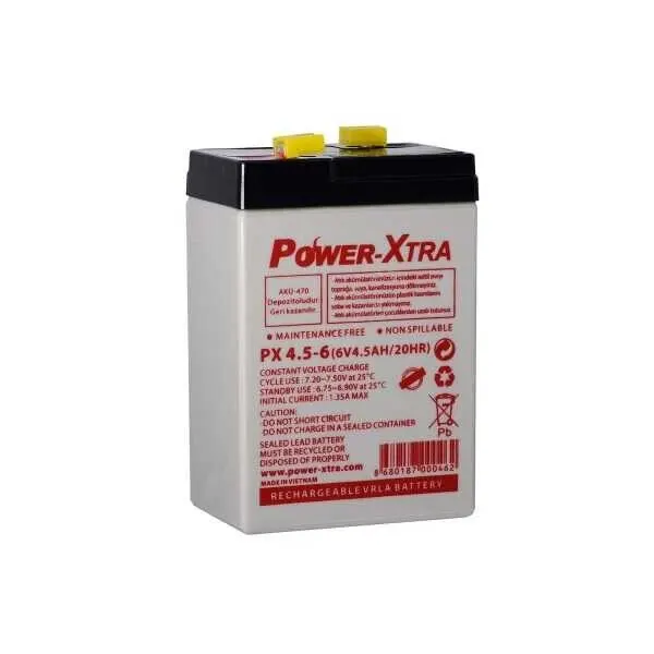 Power-Xtra PX4.5-6 6V 4.5Ah Bakımsız Kuru Akü