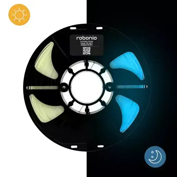 Robonio PLA+ Karanlıkta Parlayan Filament Mavi 1.75mm 1000gr