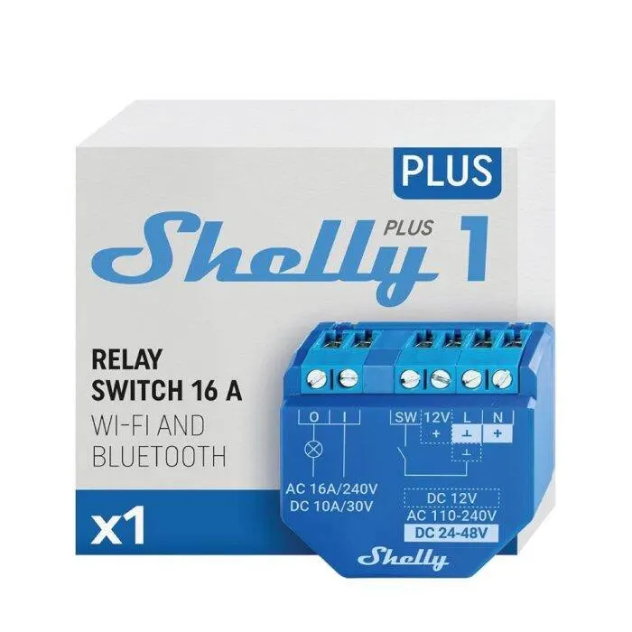 Shelly Plus 1 Wi-Fi ve Bluetooth Akıllı Röle