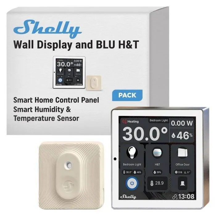 Shelly Wall Display & BLU H&T Beyaz Merkezi Kontrol Panel Seti