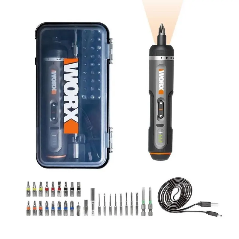 WORX Şarjlı Tornavida WX242 4V2Ah Li-ion Akıllı Tork Ayarlı + 30 Adet Bits Uç