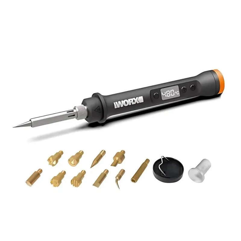 WORX WX744.9 MAKERX 20Volt Profesyonel Dijital Lehim Tabancası + 12 Aksesuar (Akü Dahil Değildir)