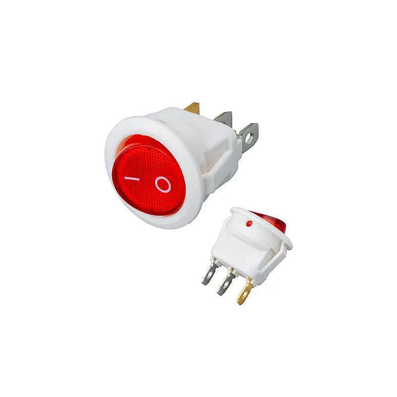 IC-131B Yuvarlak Işıklı ON-OFF Anahtar 3 Pin - Beyaz